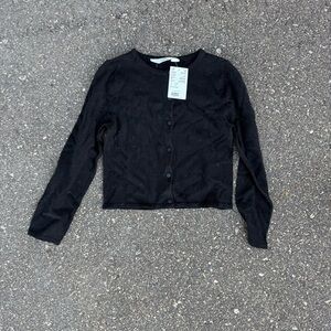 H&M black button cardigan size 10 NWT